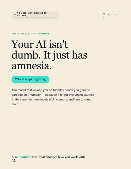 The 3 Levels of AI Memory — cover